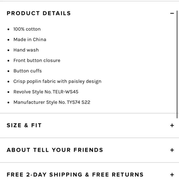 Tell Your Friends / Revolve NWT Basilica Paisley Blouse Size M - Picture 14 of 14